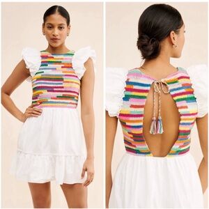 Saylor Crochet and White Dress Size Medium